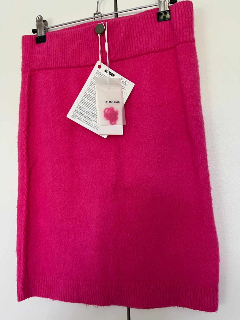 Helmut Lang Textured Knit Pencil Skirt size Small pink NWT $225 retail